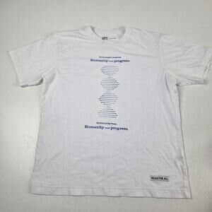 Uniqlo UT‎ Shirt Mens Small White Shinya Yamanaka Peace For All DNA Graphic Tee